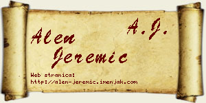 Alen Jeremić vizit kartica
